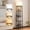Rustic Brown, variant on Ladder Shelf with Lamp, 4-Tier Bookshelf Bookcase, Freestanding Corner Storage Shelve for Home Office, Living Room, Kitchen, Bedroom, , White