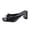 Black, variant on Women'S Patent Leather Square Open Toe Heels Sandals Fashion Bow Slip-On Chunky Heeled Mule Sandals For Wedding Party Dress Pumps Slipper Shoes