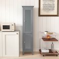 thumbnail image 4 of Costway 63" Tall Bathroom Cabinet with 2 Louvered Doors & Adjustable Shelf, Elevated Legs Gray, 4 of 10