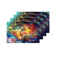 thumbnail image 4 of MKHERT Abstract Colorful Collage of Music Notes and Violin Clef Oil Painting Placemats Table Mats for Dining Room Kitchen Table Decoration 12x18 inch,Set of 4, 4 of 4