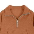 thumbnail image 7 of TAmten Cute Cropped Sweatshirts for Teen Girls Trendy Half Zip Hoodie Cute Long Sleeve Hoodie Pullover Top(Orange,7-8 Years), 7 of 7