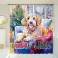thumbnail image 3 of Watercolor Hello Winter Goldendoodle Chill Christmas Welcome Shower Curtain Doodle Dog Lover Gifts Idea Waterproof Bathroom Bathtub Curtain - 00016, 3 of 5