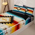 thumbnail image 3 of jejeloiu Sunset Aztec Zipper Twin Comforter Sets with Fitted Sheet and 2 Pillowcases For Men Women,Geometric Print Zipper Bedding Set,Orange Blue,Black Reversible,4-Piece, 3 of 7