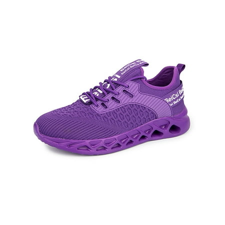 

Woobling Mens Running Shoe Sports Sneakers Lace Up Athletic Shoes Comfort Trainers Hiking Jogging Purple 5