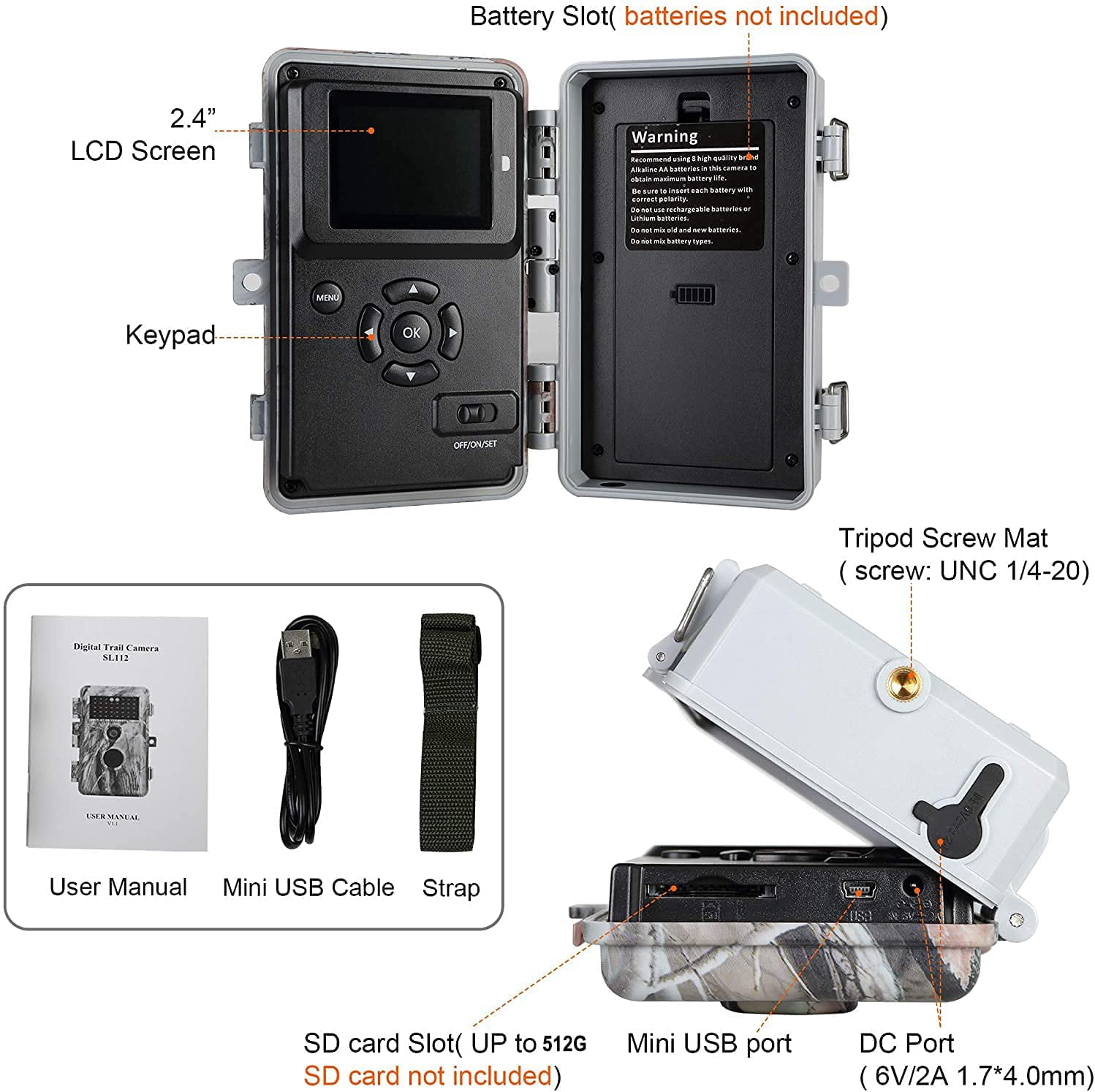 BlazeVideo Professional Game and Deer Trail Camera with Night Version 24MP Photo 1296P Video Wildlife Tree Cam Motion Activated No Glow IP66 Waterproof for Outdoor Tracking and Indoor Security