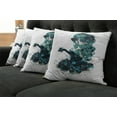 thumbnail image 5 of Ambesonne Vintage Throw Pillow Cover 4 Pack, Grunge Skull Girl Roses, 20", Petrol Blue White, 5 of 5