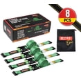 thumbnail image 2 of 8 Pack 2" x 16' Green E-Track Ratchet Tie Down Straps 1,500 lbs WLL, 4,500 lbs BS, Spring-Loaded Double Stud E-Fittings for Enclosed Trailers & Trucks, Padded Handles & Storage Bag, 2 of 19