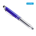 thumbnail image 3 of Uxcell Ballpoint Pen with Stylus Tip and LED Flashlight Metal Pen Black Ink 1.0mm Medium Point Stylus Pen, Blue 3 Pack, 3 of 7