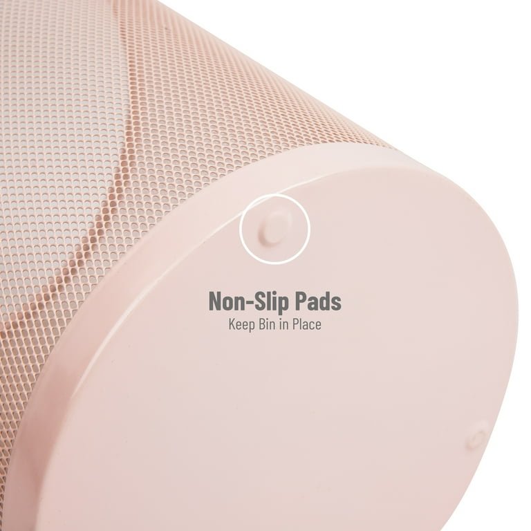 6 Pack Silver Metal Mesh Trash Cans - 4 Gallon Office Waste Baskets | Round Wire Garbage Bins For Home & Office