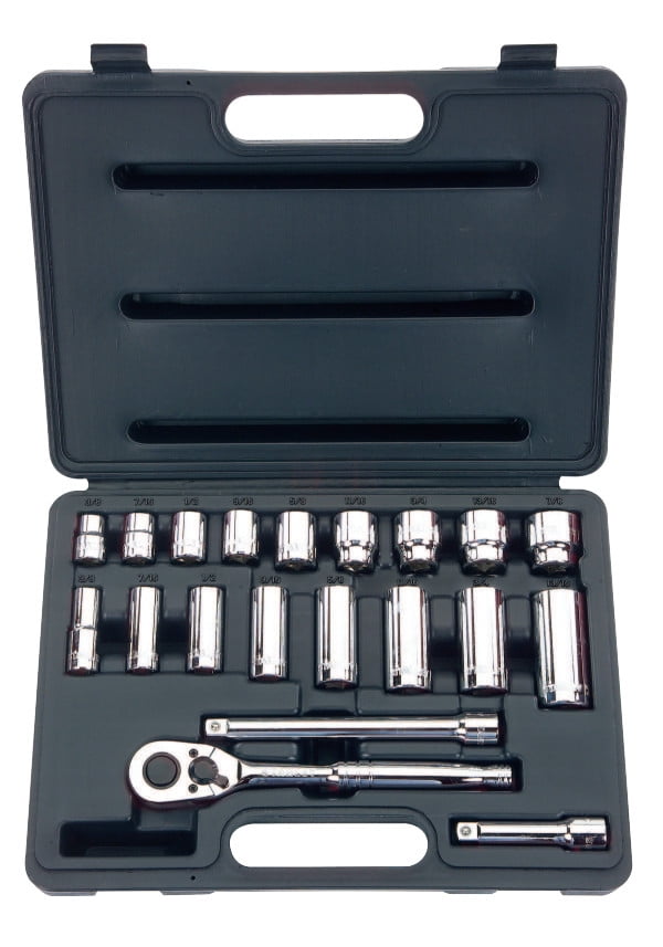 20 Piece Standard & Deep Socket Sets, 3/8 in, 12 Point