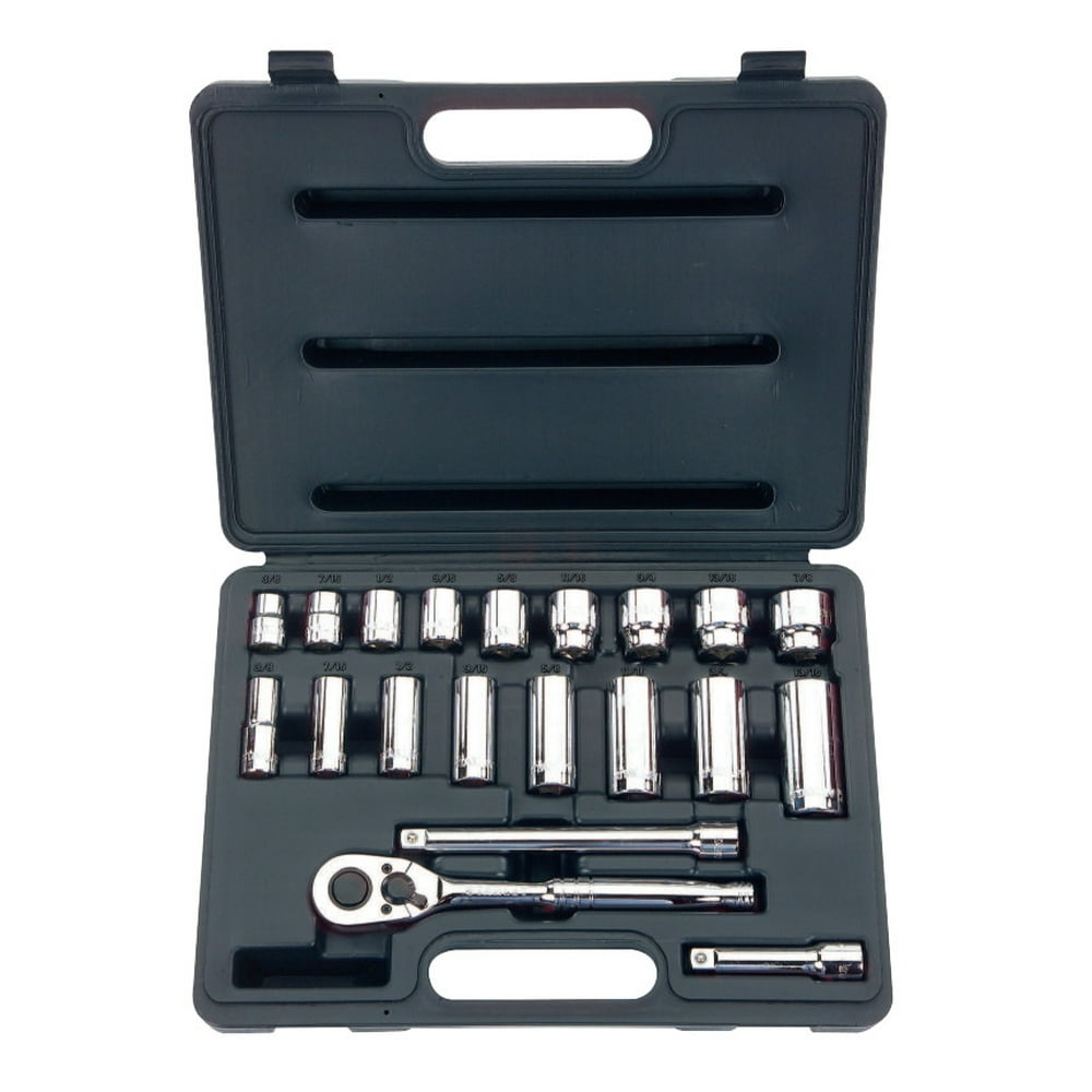 20 Piece Standard & Deep Socket Sets, 3/8 in, 12 Point