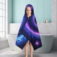 thumbnail image 6 of Blue Purple Tie Dye Mandala Pattern Hooded Bath Towel，50"x30" for Ages 3 To 12 Kids, Quick Dry Lightweight Soft Microfiber Hood Beach Towel Cover Up for Kids, 6 of 7
