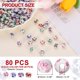 thumbnail image 2 of Uxcell 80 Pcs Cuentas de Porcelana, Cuentas Redondas de Cerámica Impresas de 10mm, Cuentas Espaciadoras Hechas a Mano para Hacer Joyas, Aretes, Collares, Manualidades DIY, Azul/Púrpura/Rojo/Rosa, 2 of 6