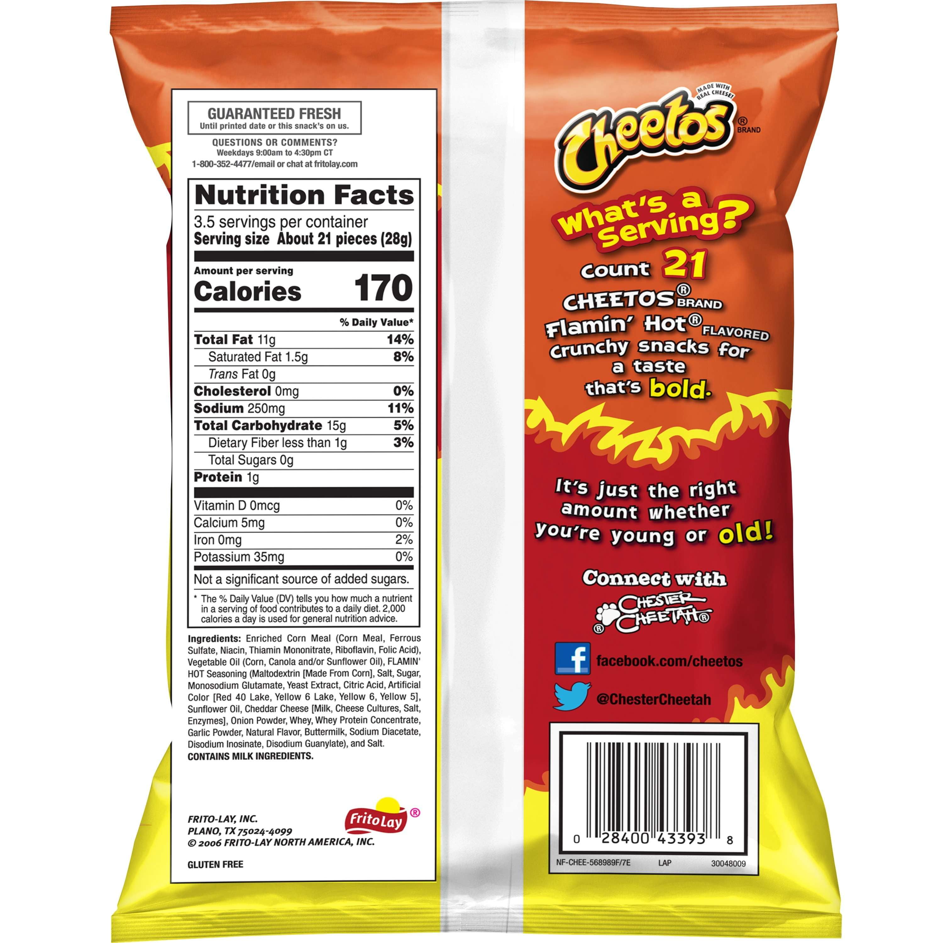 Hot Cheetos Nutrition Information Kinastro