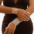 thumbnail image 4 of Gold Chunky Cuff Bracelets for Women Open Wide Bangle, 4 of 6