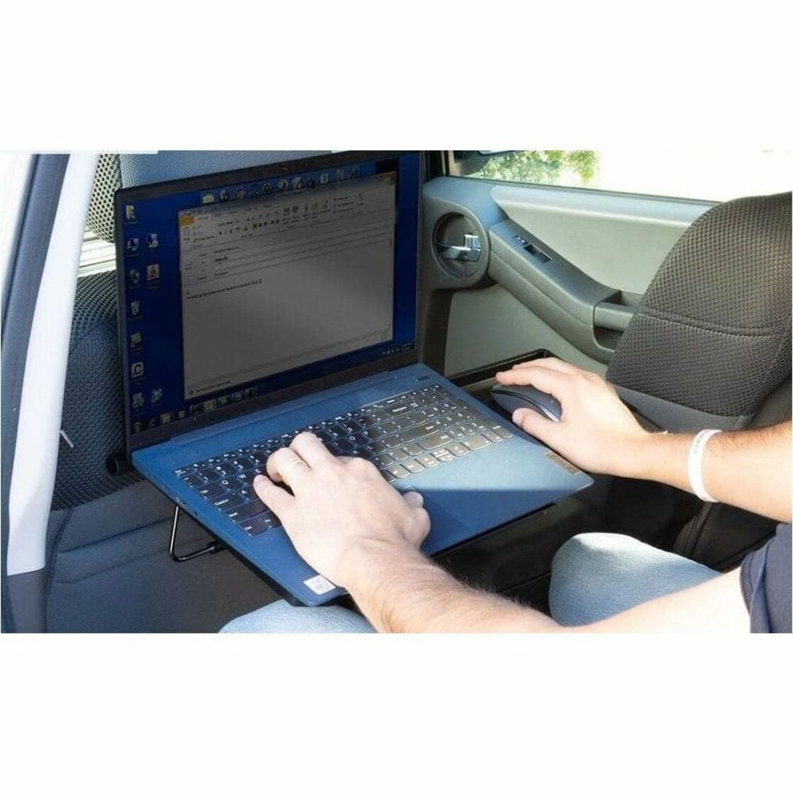 Mount-It! Adjustable Car Desk | Attach to Steering/Headrest | 6.6LBS Capacity