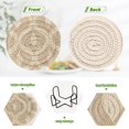 thumbnail image 4 of Yayeee 6 PCS Drink Coasters with Holder Set Woven Absorbent Round Tabletop Hot Pad, Light Brown Pattern, 4 of 7
