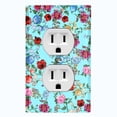 thumbnail image 1 of Metal Light Switch Plate Outlet Cover Colorful Floral Garden Wallpaper ROS035, 1 of 14