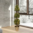 thumbnail image 2 of Vickerman K191156LED 5 ft. Potted Tifton 3 Ball Topiary Artificial Tree with Dura-Lit 300 LED Warm White Mini Lights, 2 of 3