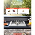 thumbnail image 3 of VEVOR Single Grilling Side Burner, 15,000BTU Liquid Propane Side Burner for Outdoor Kitchen, Convertible to Natural Gas, 304 Stainless Steel Built-in Single Grill Burners for BBQ Grill Island, 3 of 9