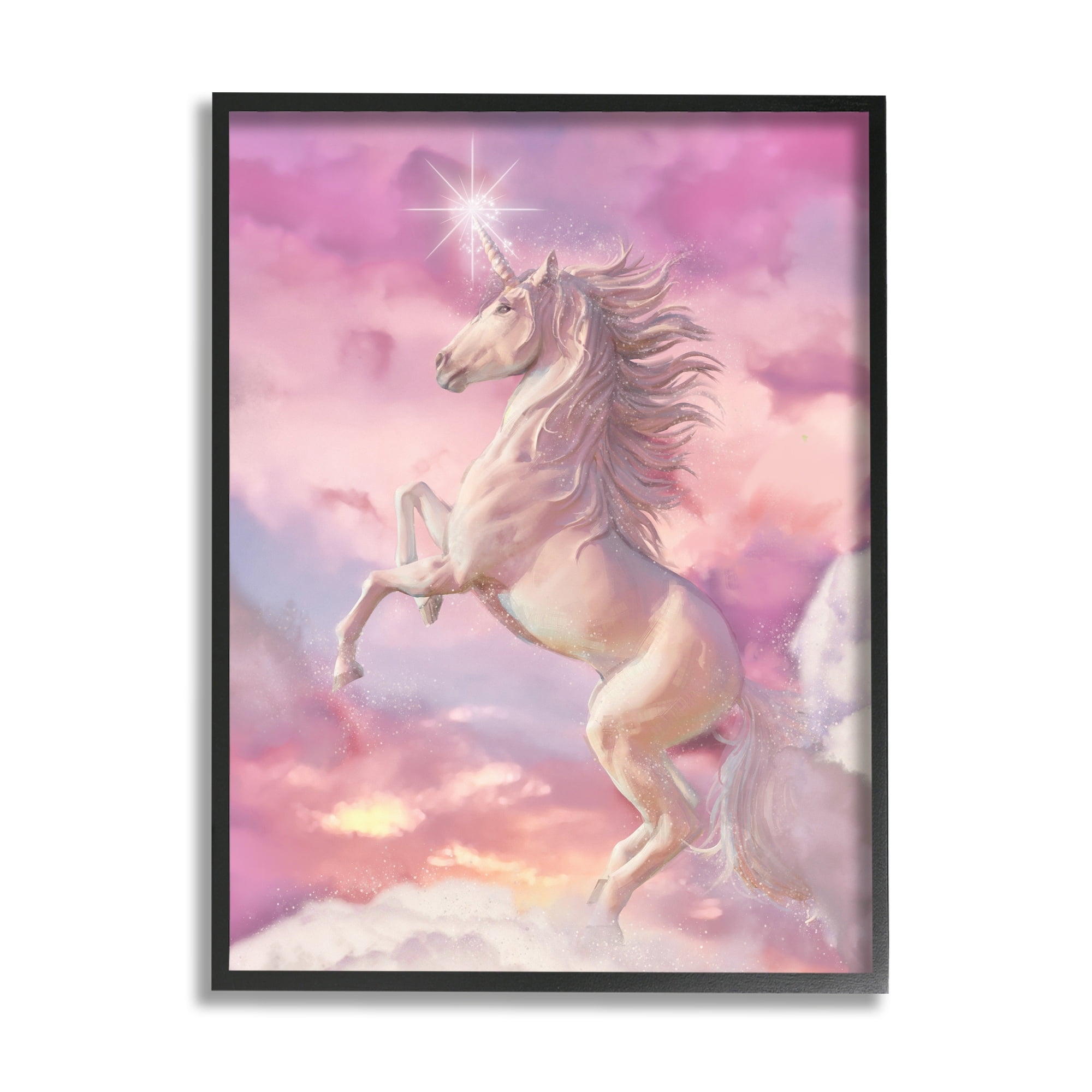 Stupell Industries Beautiful Sunset Unicorn Pink Clouds Fantasy Illustration , 11 x 14, Design by Ziwei Li