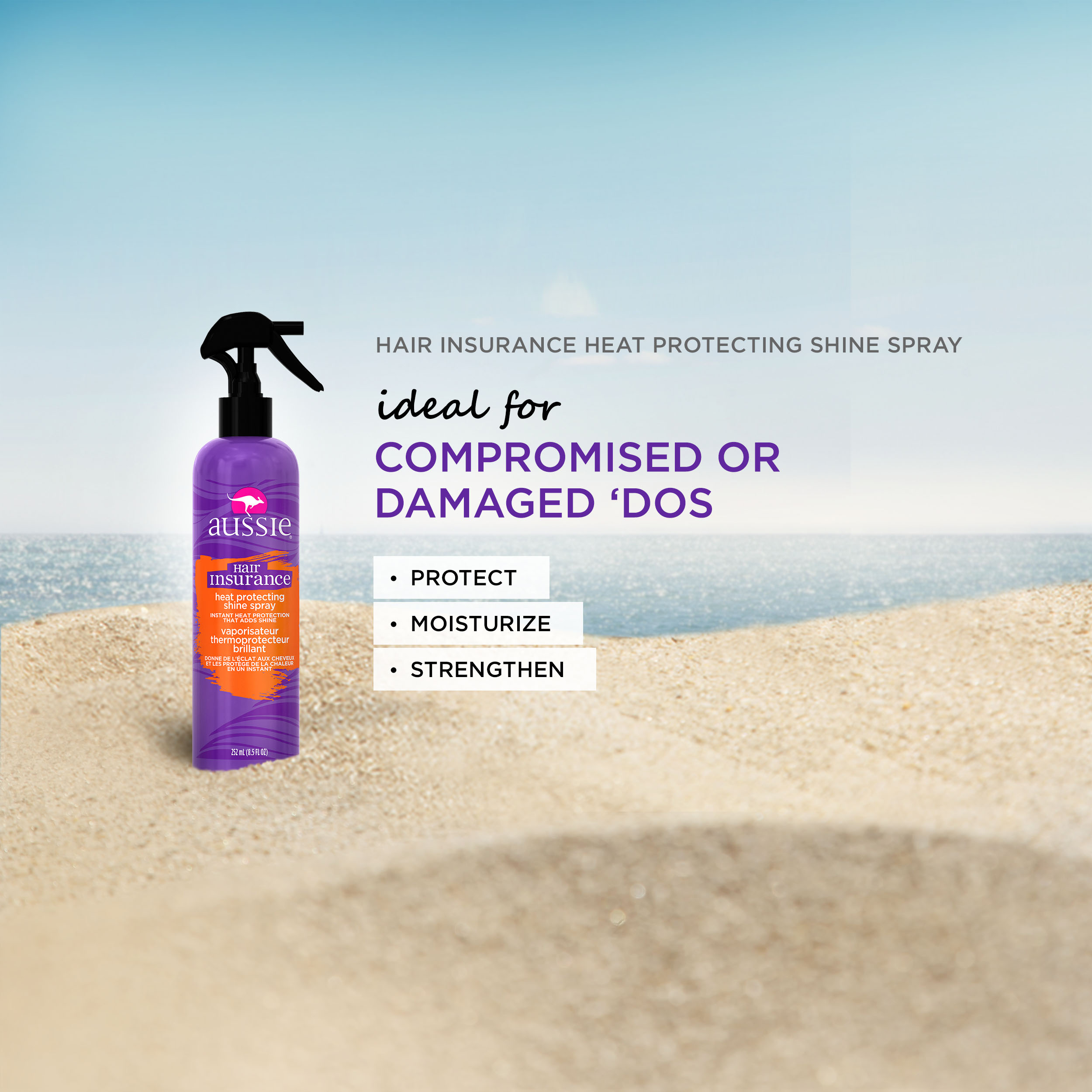 Aussie Hair Insurance Heat Protecting Hair Shine Spray 8.5 Fl Oz - image 2 of 6