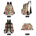 thumbnail image 4 of FORMRS Mini Backpack Purse for Women Travel Daypack Casual Shoulder Bag, Orange Japanese Flowers Pattern, 4 of 7