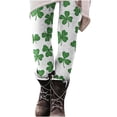 thumbnail image 5 of St Patricks Day Leggings for Women Casual Stretch Slim Fit Fashion Printed Fitness Workout Yoga Pants (S, White), 5 of 9