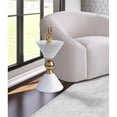 thumbnail image 2 of Meridian Furniture Table d'Appoint en Forme de Sablier en Métal Blanc et Or, 2 of 5