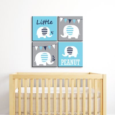 blue elephant nursery decor