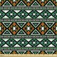thumbnail image 2 of Ambesonne Bohemian Fabric by the Yard Upholstery, Tribal Symbols Triangles, 2 Yards, Paprika Teal White, 2 of 5