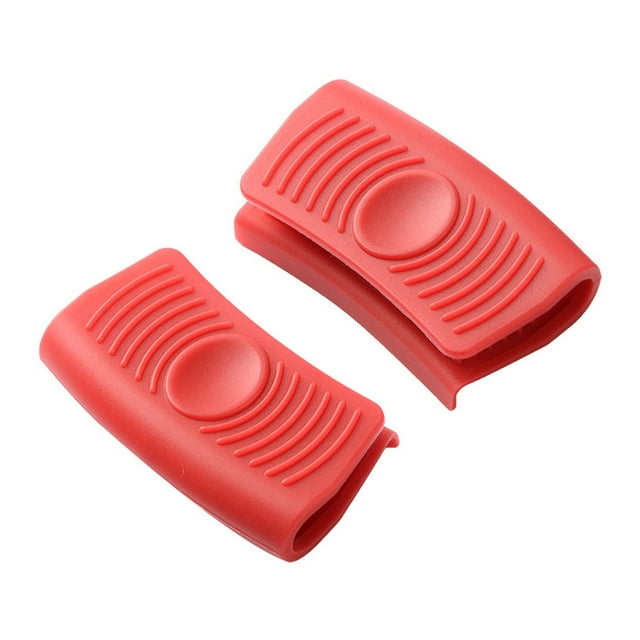 Billuyoard 2 Pieces Pot Handle Holder Cover Case Cookware Accessory Non-slip Heat-resistant Insulation Silicone Sleeve Household Clip Type6 NO6