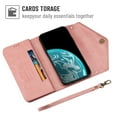 thumbnail image 2 of Dteck Crossbag Case For Samsung Galaxy Note 20 Ultra, PU Leather Wallet Lager Capacity Purse With Zipper Pocket, Flip Folio Stand Phone Cover with Wrist Strap / Shoulder Strap, Rosegold, 2 of 6