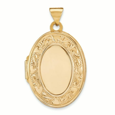 14K Yellow Gold Family Oval Locket Charm Pendant