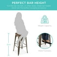 thumbnail image 2 of Best Choice Products Set of 4 All-Weather 30in Stackable Backless Steel Bar Height Stools w/ Wooden Seats - Bronze, 2 of 7