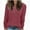 Wine, variant on QUNYINEY Solid Women's Sweater Ribbed Knit Henley Pullover Green Tops Long Sleeve Lightweight Casual Loose Button Sweaters