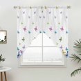 thumbnail image 4 of Vintage Colorful Butterfly Swag Curtains Watercolor Butterflies Farmhouse Swag Valances for Kitchen Windows, Window Treatment Topper Curtains for Living Room Bedroom Bathroom, 28" W x 36" L, 4 of 9