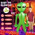 thumbnail image 3 of Bedwina inflable Alien de 1,5 m (5 pies), paquete de 2 unidades, color verde, para fiestas, 3 of 6