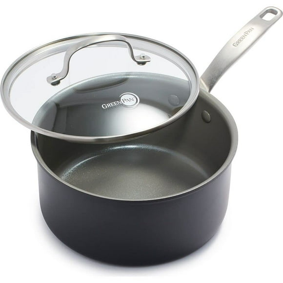 Cacerola GreenPan Chatham de cerámica sana anodizada dura, 3 litros