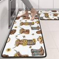 thumbnail image 2 of Kitchen Rugs Sets Of 2,White Highland Cow Flower Barrel Pattern Anti Fatigue Kitchen Mat Rugs Non Slip Washable,Decorative Kitchen Floor Mats for Kitchen,Sink,Laundry,17"x47"+17"x47", 2 of 5