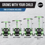 EzyRoller: Drifter X - Green - Ride-On Scooter, Cambering Motion, Pedal Free Cart, Hand Brakes, Extendable Frame, 154lb Capacity, Adults & Kids Age 6+