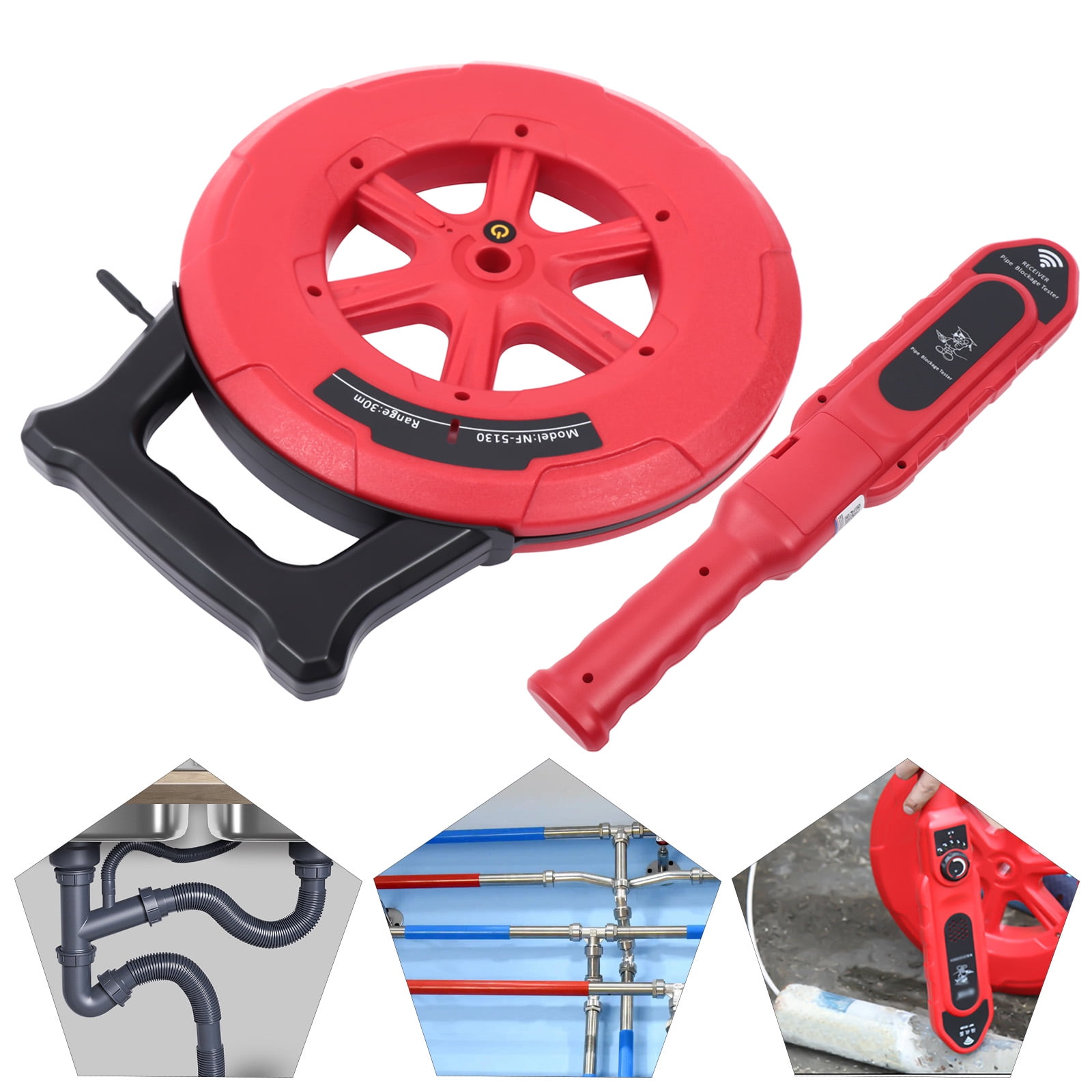 Miumaeov Pipe Blockage Detector LocatorsSensor Water Pipe Wall