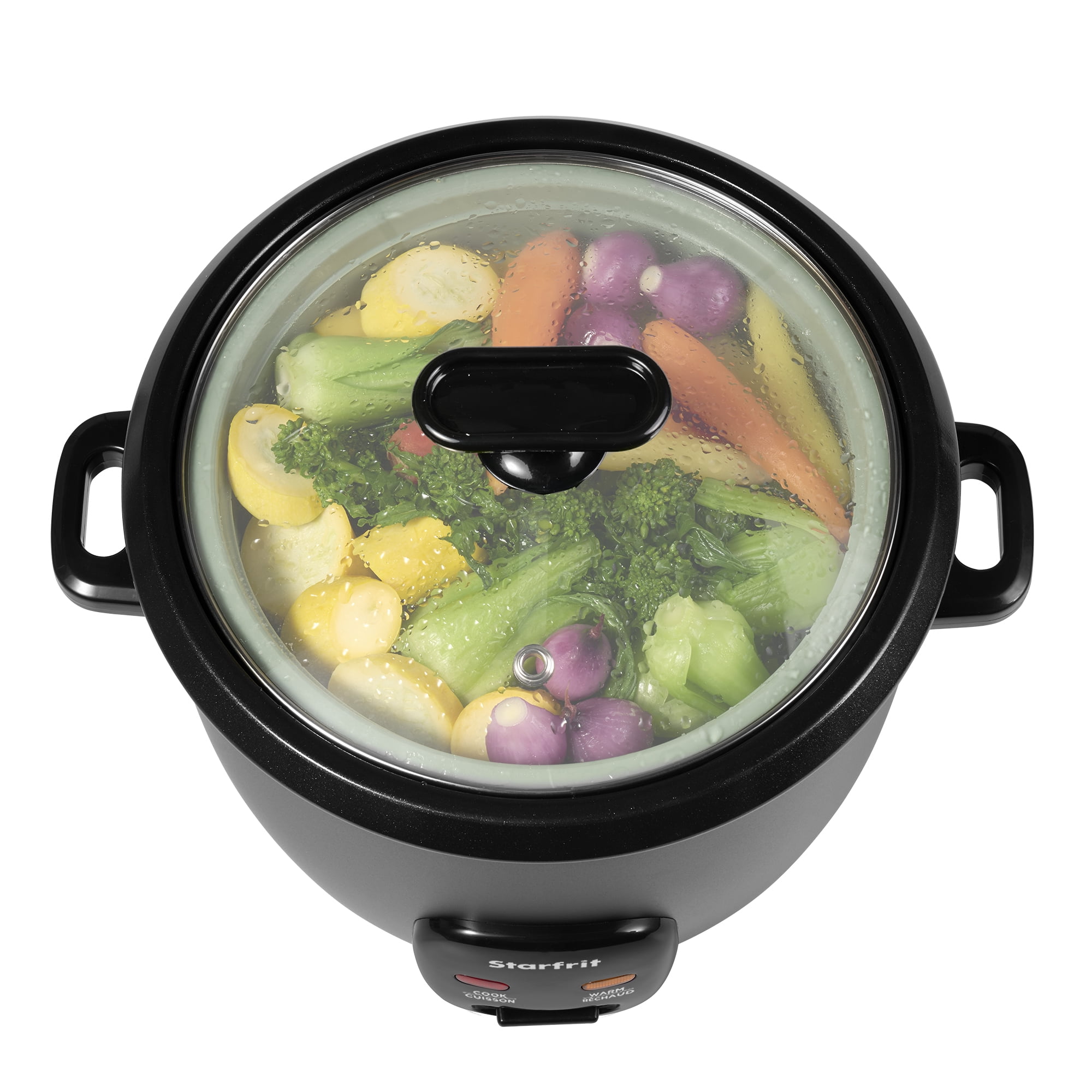 Starfrit Electric Rice Cooker – 20 Cups – Ceramic Non-Stick Coating Without PFAS – Steamer Basket, Measuring Cup & Service Spoon - 700 Watts, STARFRIT 20 CUP RICE COOKER