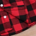 thumbnail image 3 of Kids Little Boys Girls Baby Long Sleeve Button Down Red Plaid Flannel Shirt Top for 4-5T, 3 of 9