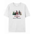 thumbnail image 5 of T Shirts for Women Short Sleeve Cotton Crewneck T-Shirt, Happy Holidays Red Green Xmas Tree Tee Tops Casual Basic T-Shirts, XS-5XL White XL, 5 of 7