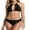 Black, variant on Sociala Women Halter Top Swimsuit Sets String Bikini Bottoms Leopard Two Piece Swimwear