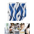 thumbnail image 4 of Blue White Moire Cloth Napkins Set of 4 Reusable Dinner Napkins, Modern Abstract Art Cocktail Napkin Washable Table Napkins for Wedding/Holiday Party/Baby Shower 20"x20", 4 of 7