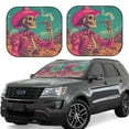 thumbnail image 2 of Daiia Western Desert Skull Cowboy (2) 2PCS Car Windshield Sun Shade, Foldable Sun Shield for Car Front Window, Auto Sun Blocker Visor Protector Universal for Truck SUV Pickup-Large, 2 of 7
