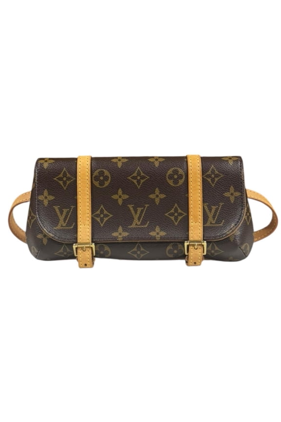 Pre-Owned Louis Vuitton Pochette Marel Monogram Waist Bag, M51159, Brown, Women's, (Good)