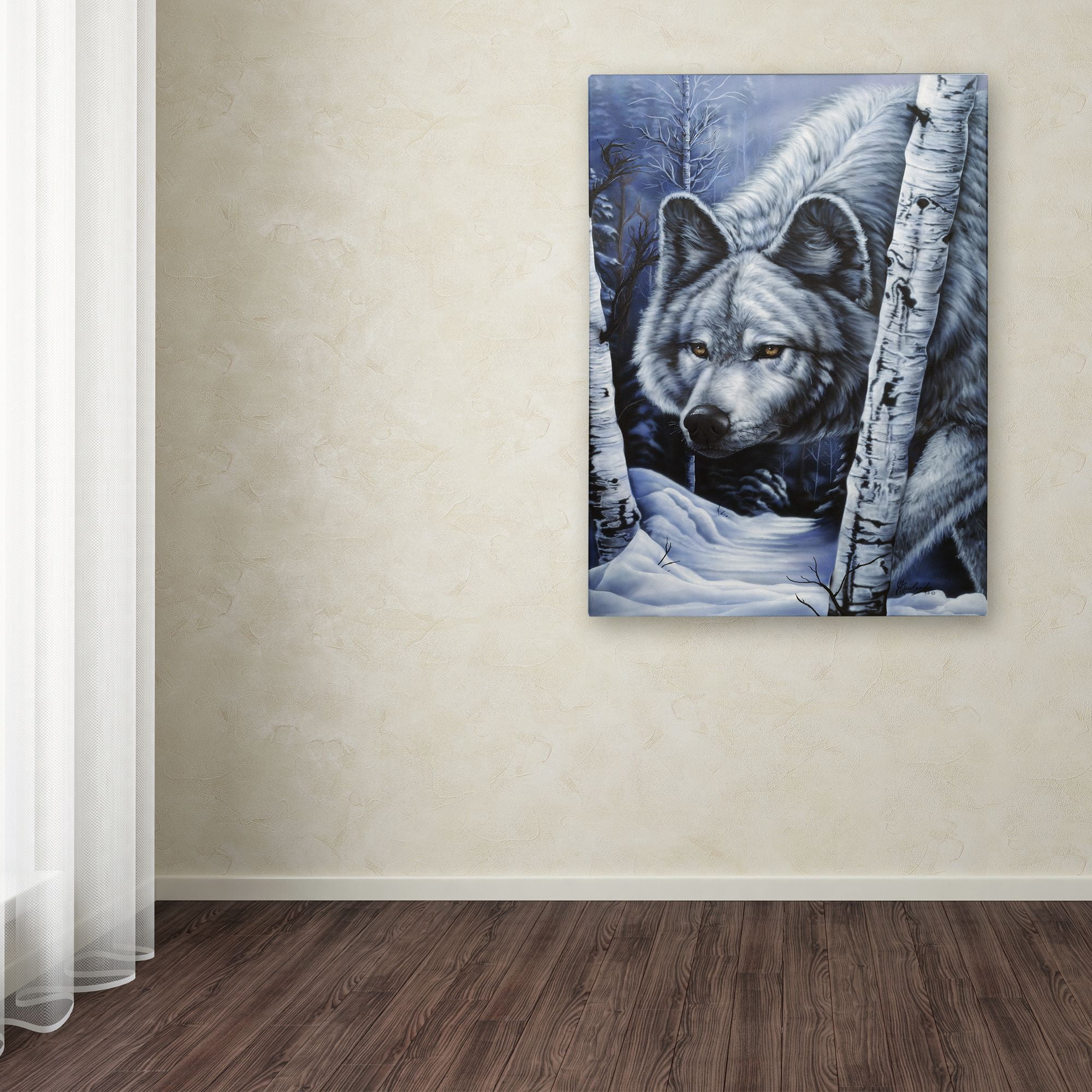 Trademark Fine Art 'White Wolf' Canvas Art by Jenny Newland
